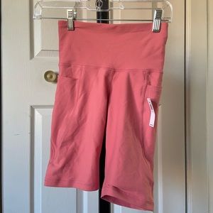 High-Rise Pink Biker Shorts